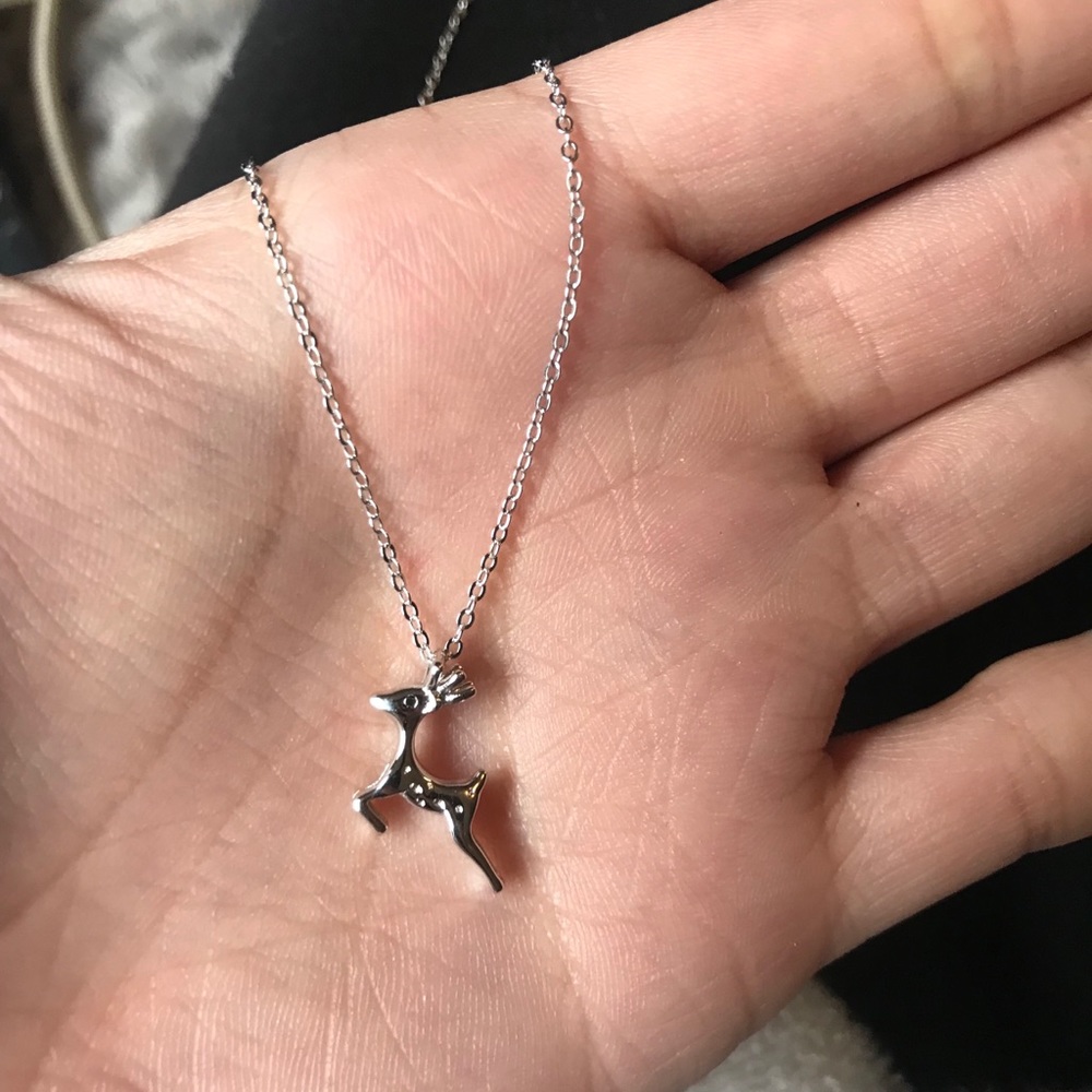 🦌Sterling Silver Running Deer necklace